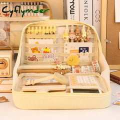 Cyflymder Back To School Transparent Pencil Case Trousse Kawaii Stationery Pencilcase Large