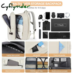 Cyflymder Back To School Travel Backpack For Women Expandable Weekender Hiking Laptop With Usb Port