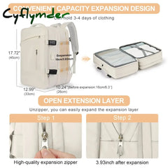 Cyflymder Back To School Travel Backpack For Women Expandable Weekender Hiking Laptop With Usb Port