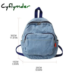 Cyflymder Back To School Vintage Denim Backpack School Travel Daypack Shoulder Bags For Teenager