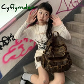 BACK TO SCHOOL Vintage Y2k Womens Backpack Brown Original Casual Large Capacity Leather Men Travel Backpack Designer Fashion Female Bag