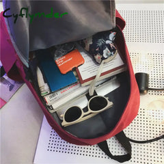 Cyflymder Back To School Women Men Canvas Black Backpack College Student School Bags Teenagers