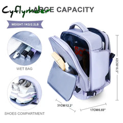Cyflymder Back To School Women Travel Backpack Airplane Large Capacity Multi-Function Luggage