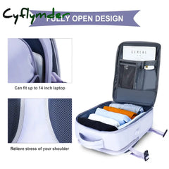 Cyflymder Back To School Women Travel Backpack Airplane Large Capacity Multi-Function Luggage