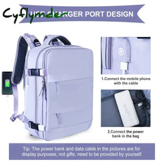 Cyflymder Back To School Women Travel Backpack Airplane Large Capacity Multi-Function Luggage