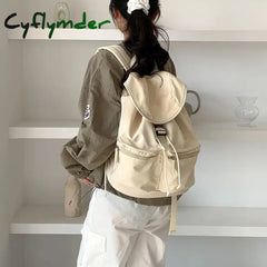 Cyflymder Back To School Women‘s Backpack Preppy Style Flap Nylon Women Niche Design College