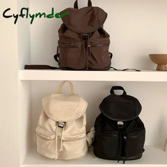 Cyflymder Back To School Women‘s Backpack Preppy Style Flap Nylon Women Niche Design College