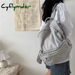Cyflymder Back To School Women’s Bag Pack Trend Techwear Harajuku Canvas Aesthetic Gothic School