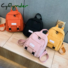 Cyflymder Backpack New Trend Women Wild Fashion Shoulder Bag Small Canvas Teen Girl School Bag