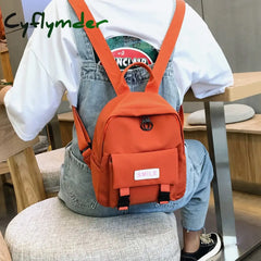 Cyflymder Backpack New Trend Women Wild Fashion Shoulder Bag Small Canvas Teen Girl School Bag