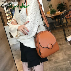 Cyflymder Backpack Women New Designer Fashion Leather Mini Soft Touch Multi-Function Small Female