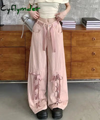 Baggy Jeans Women Chic Lace-up Casual Loose Vintage Streetwear Pants Korean Style Fashion Wide Leg High Waisted Jeans Cyflymder