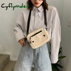Cyflymder Bags For Women Pure Color Casual Tote Outdoor Bag Canvas Handbag Zipper Shoulder Luxury