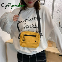 Cyflymder Bags For Women Pure Color Casual Tote Outdoor Bag Canvas Handbag Zipper Shoulder Luxury