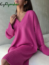 Cyflymder - Barbiecore Oversized Sweater Dress Pink / S Dresses