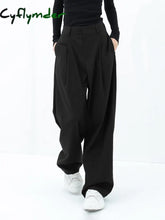 Cyflymder- Basic Baggy Wide Leg Dress Pants Black / Xs