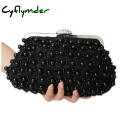 Cyflymder Beaded Women Clutch Party Wedding Chain Shoulder Handbags Diamonds Metal Rose Vintage