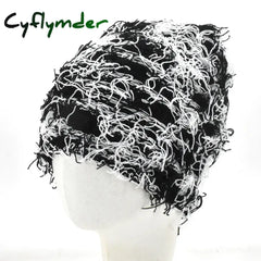 Cyflymder beanie outfits Hip Hop Balaclava Distressed Knitted Caps Mask Women Outdoor Camouflage Fleece Fuzzy Ski