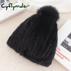 Cyflymder beanie outfits Real Mink Fur Hat For Women New Brand Thicken Female Fur Caps Ladies Winter Knitted Mink Fur