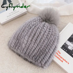 Cyflymder beanie outfits Real Mink Fur Hat For Women New Brand Thicken Female Fur Caps Ladies Winter Knitted Mink Fur