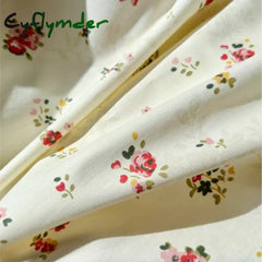 Cyflymder Bedding Set Cotton Printing Korean Style Lace Models Four-piece Bed Sheet Set Duvet Cover Pillowcase Home