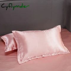 Cyflymder Bedding Set Solid Color Luxury Bedding Kit Rayon Satin Duvet Cover Set Twin Queen King Size Bed Set