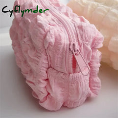 Cyflymder Big Capacity Soft Pencil Case Simple Pure Color Pen Bag Kawaii Cloud Bubble Pouch For