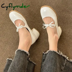 Cyflymder Block Heels For Women Pumps Slip On Comfortable High-Heeled Shoes Mary Jane Sandals