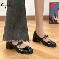 Cyflymder Block Heels For Women Pumps Slip On Comfortable High-Heeled Shoes Mary Jane Sandals