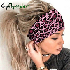 Cyflymder Boho Stretch Headwrap Women Rose Flower Print Headband Elastic Head Wrap Hair Band