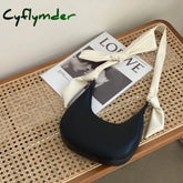 Cyflymder Bow Tie Shoulder Bag Spring Korean Fashion Handbags For Women Casual Pu Leather Solid