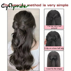 Cyflymder Bowknot Claw clamp shape Hair Bun Synthetic Clip In Hair Extensions Hair accessories suitable for women’s