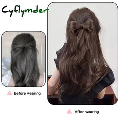 Cyflymder Bowknot Claw clamp shape Hair Bun Synthetic Clip In Hair Extensions Hair accessories suitable for women’s