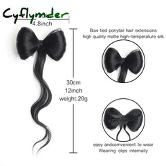 Cyflymder Bowknot Claw clamp shape Hair Bun Synthetic Clip In Hair Extensions Hair accessories suitable for women’s