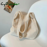 Cyflymder Brand Designer Knitting Women’s Shoulder Bag Fashion Simple Crossbody Bucket Handbag Trend
