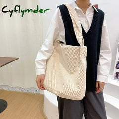 Cyflymder Brand Designer Knitting Women’s Shoulder Bag Fashion Simple Crossbody Bucket Handbag Trend