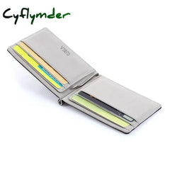 Cyflymder Brand Men Wallet Short Skin Wallets Purses PU Leather Money Clips Sollid Thin Wallet For Men Purses