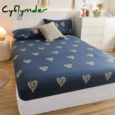 Cyflymder Brushed Bed Fitted Sheet Thicken Fabric Microfiber Bed Sheets Single Bed Linen for Double Bed Queen/King Size