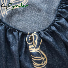 Cyflymder Brushed Bed Fitted Sheet Thicken Fabric Microfiber Bed Sheets Single Bed Linen for Double Bed Queen/King Size