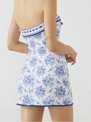 Cyflymder - Butterfly Bouquet Floral Tube Short Dress Dresses