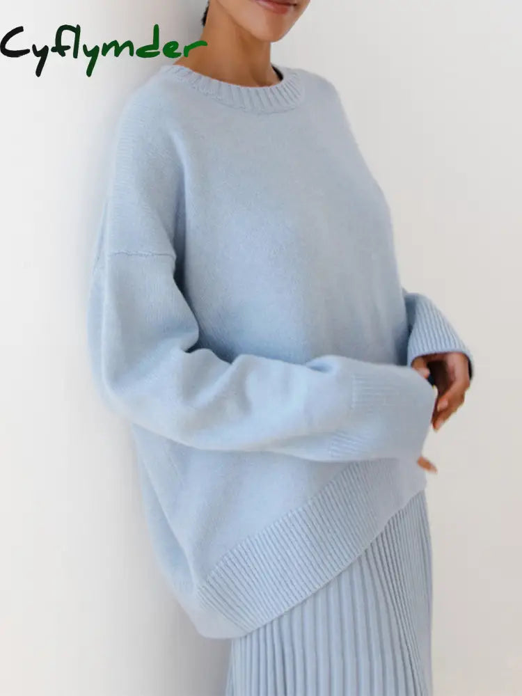 Cyflymder - Candyfloss Oversized Pullover Sweater Lightblue / Xs Sweaters