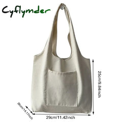 Cyflymder Canvas Bag For Women Shopper Handbags Environmental Storage Reusable Shoulder Tote School