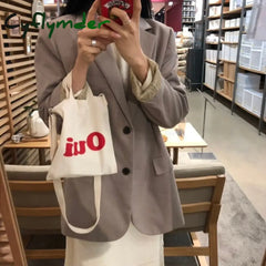 Cyflymder Canvas Bag Women’s Shoulder Fashion Small Printing Hand-Held Ladies Hand Crossbody Bags