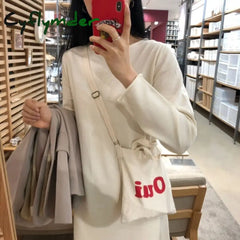 Cyflymder Canvas Bag Women’s Shoulder Fashion Small Printing Hand-Held Ladies Hand Crossbody Bags