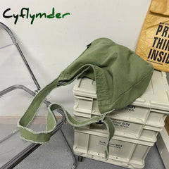 Cyflymder Canvas Cross-Body Bag Fashion Retro Large Capacity Women Men Travel Shoulder Back To