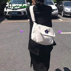 Cyflymder Canvas Diagonal Cross Bag Youth Fashion Casual Version Ladies Large Capacity Shoulder