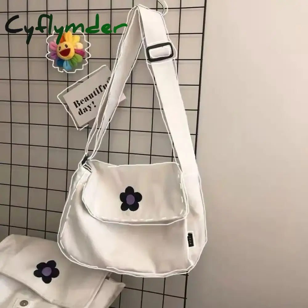 Cyflymder Canvas Diagonal Cross Bag Youth Fashion Casual Version Ladies Large Capacity Shoulder