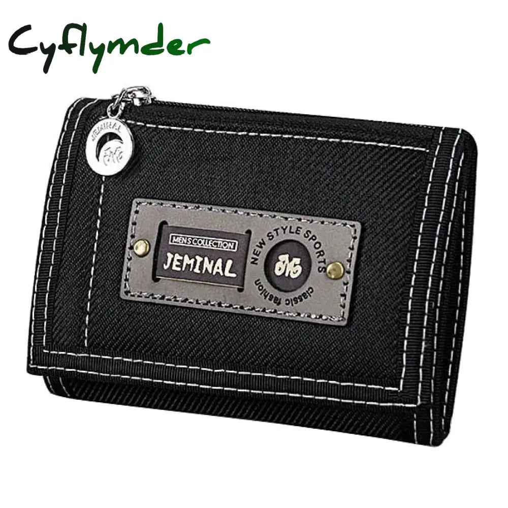 Cyflymder Canvas Male Purses Men Wallets Hasp Zipper Short Wallet Good Qaulity Cards Id Holder
