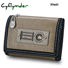 Cyflymder Canvas Male Purses Men Wallets Hasp Zipper Short Wallet Good Qaulity Cards Id Holder