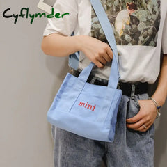 Cyflymder Canvas Messenger Bag For Women Mini Fresh Literature And Art Leisure Korean Simple Fashion